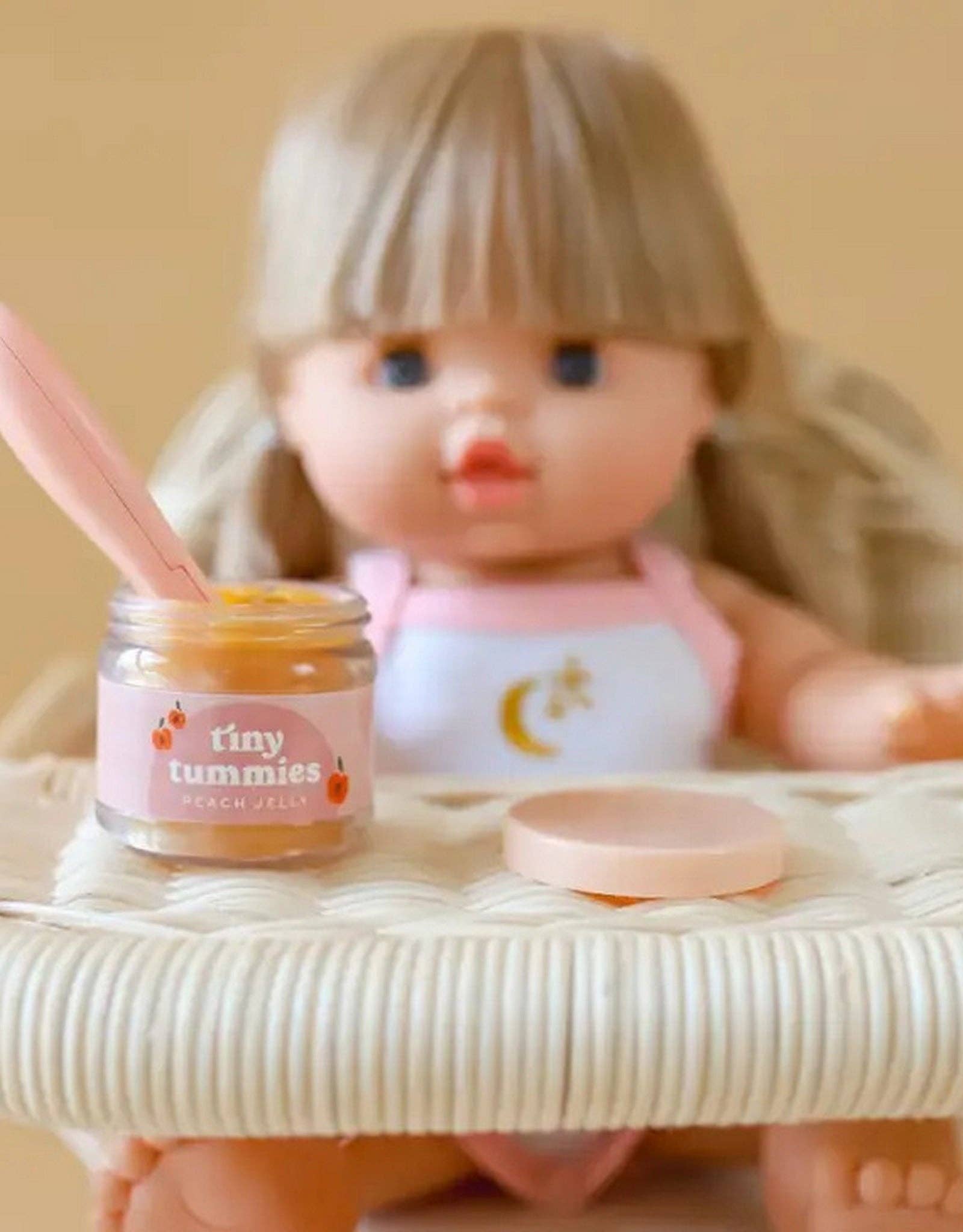 Tiny Tummies Banana Jelly Jar & Magic Spoon | Doll Feeding Playset for Reborn & Silicone Dolls