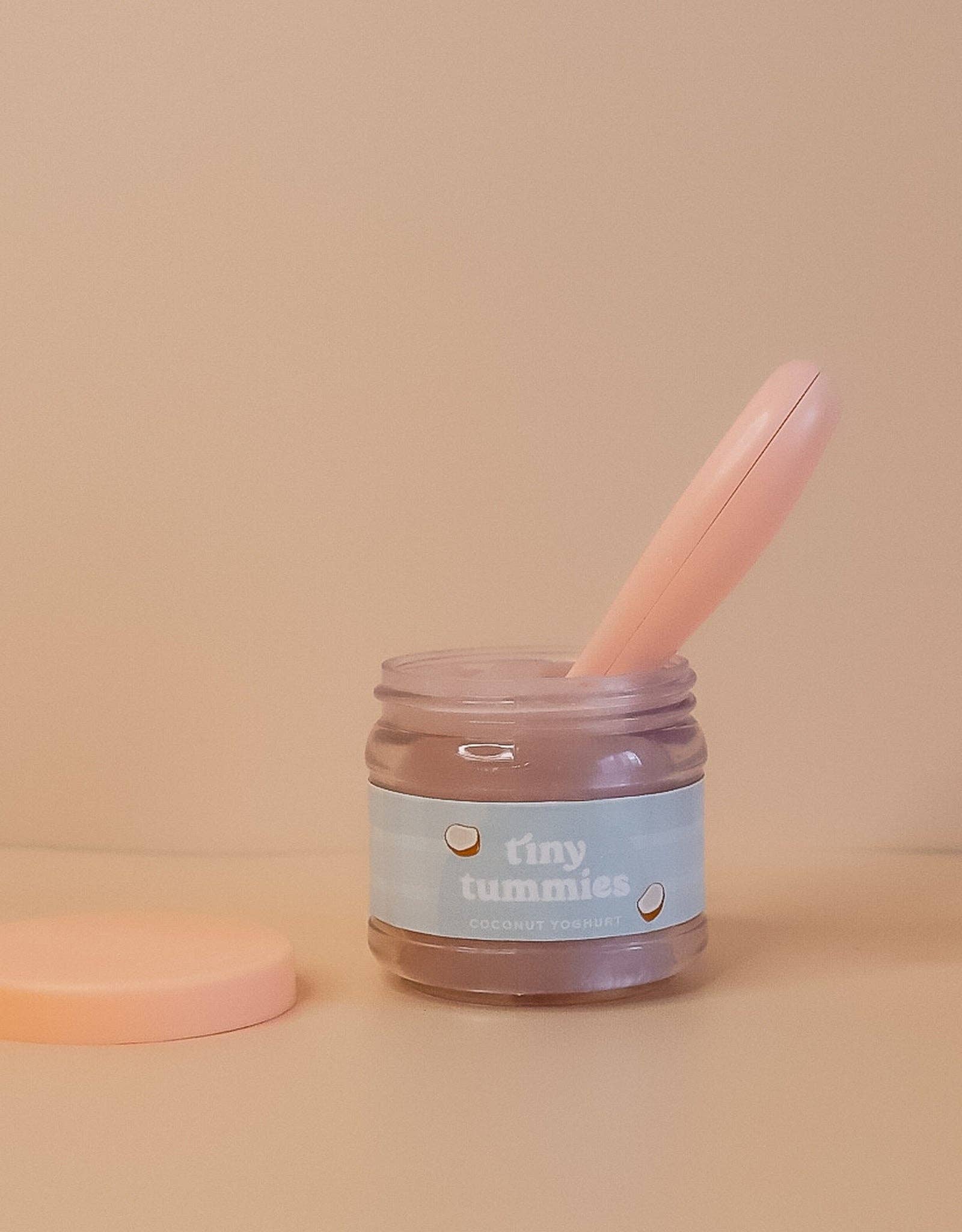 Tiny Tummies Coconut Yogurt Jar & Magic Spoon | Doll Feeding Playset for Reborn & Silicone Dolls