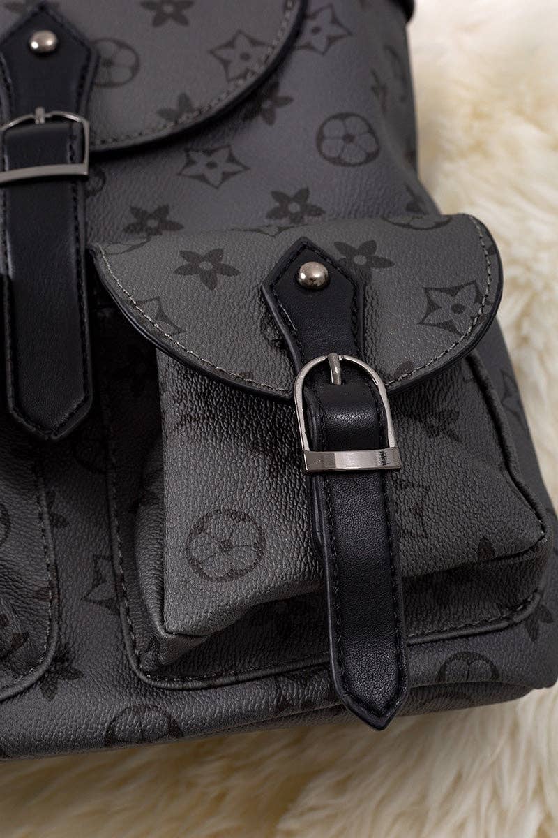 Khaki Girls Pleather Mini Backpack | Stylish Mini Diaper Bag for Kids & Tweens