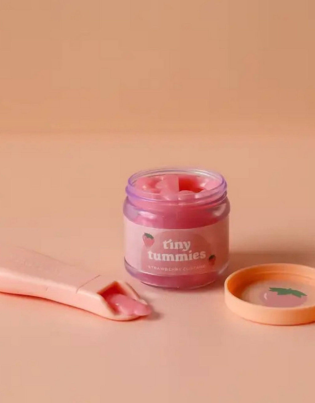 Tiny Tummies Strawberry Jelly Jar & Magic Spoon | Doll Feeding Playset for Reborn & Silicone Dolls