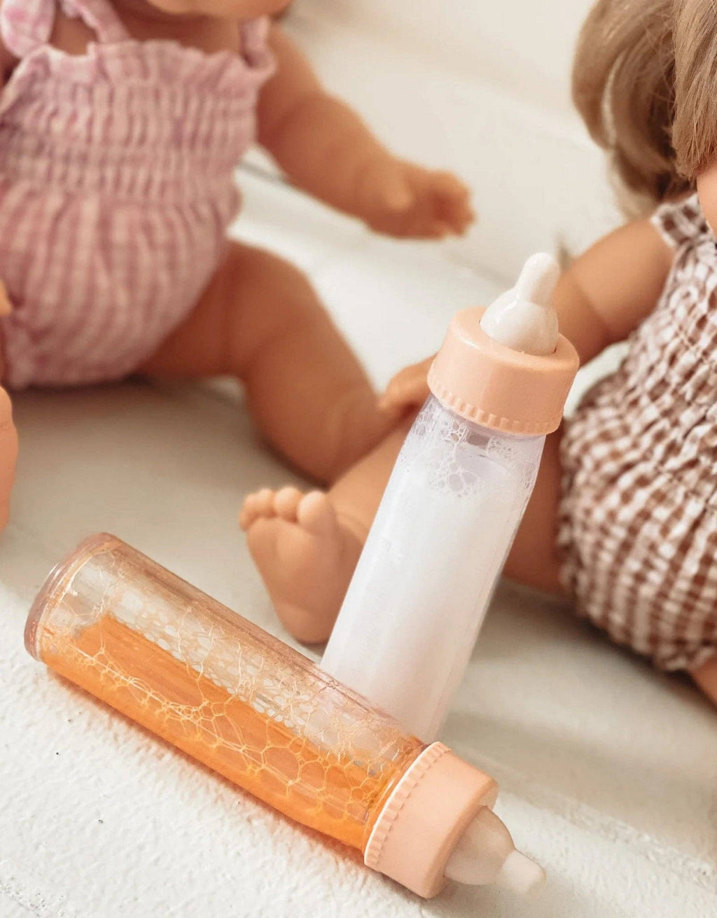 Tiny Tummies Magic Milk & Juice Bottle Set | Doll Feeding Bottles for Reborn & Silicone Dolls