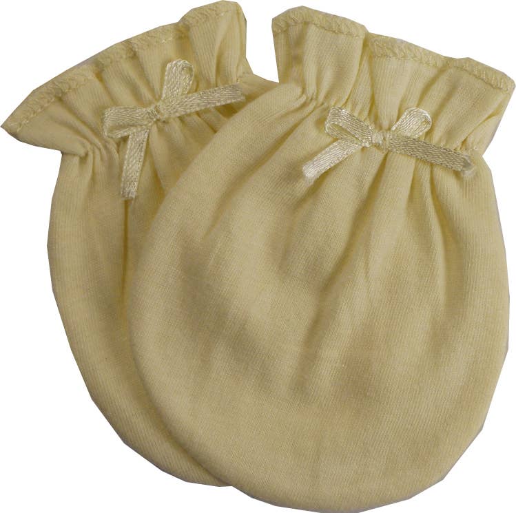 Yellow Baby Mittens | Soft 100% Cotton No-Scratch Infant Mittens for Newborns & Reborn Dolls