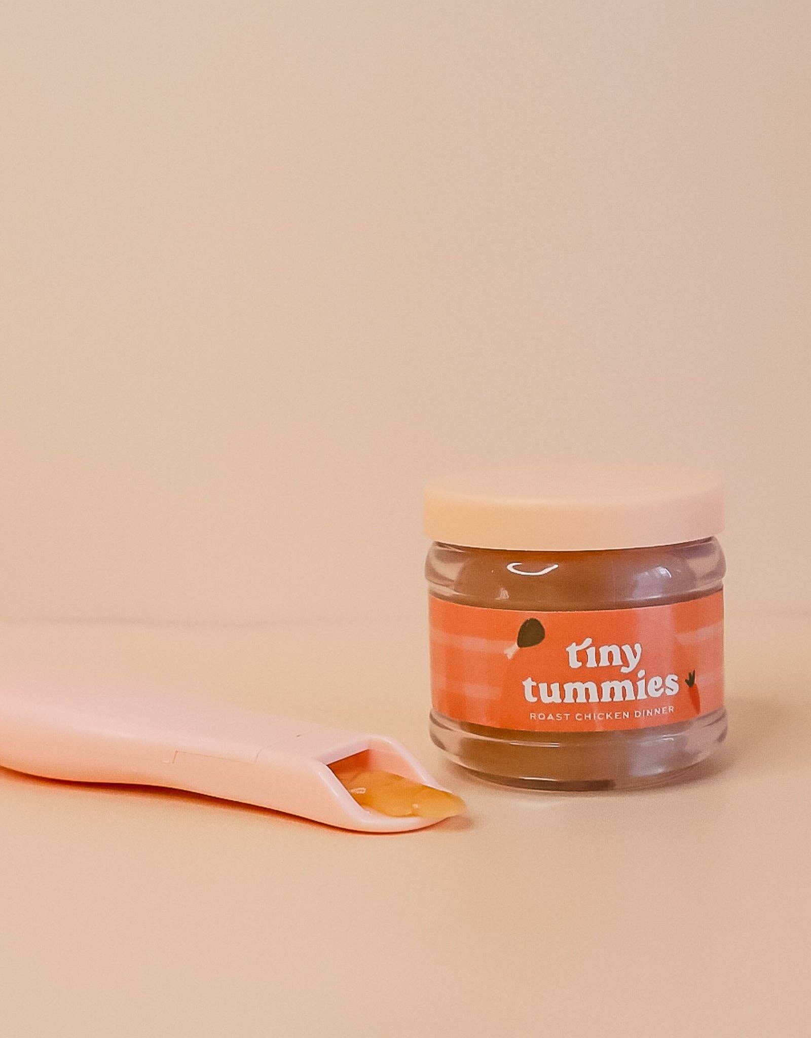Tiny Tummies Roast Chicken Dinner Jar & Magic Spoon | Doll Mealtime Playset for Reborn & Silicone Dolls