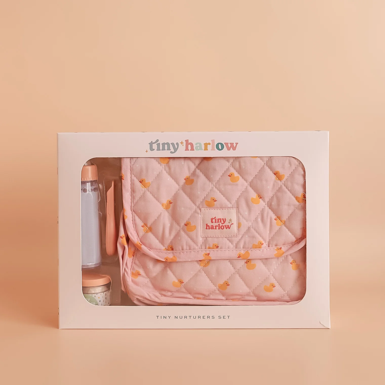 Tiny Harlow Tiny Nurturers Doll Care Gift Set - Pink Ducky | Reborn & Silicone Doll Accessories