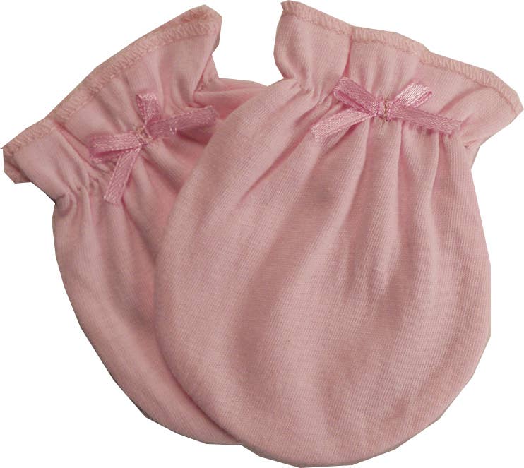Pink Baby Mittens | Soft 100% Cotton No-Scratch Infant Mittens for Newborns & Reborn Dolls