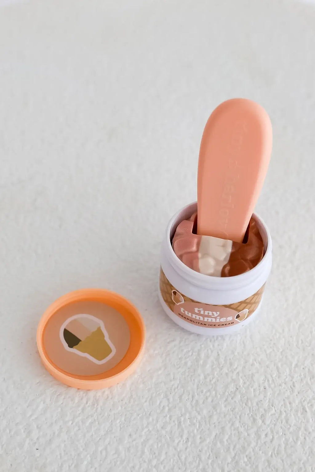 Tiny Tummies Neapolitan Ice Cream Jar & Magic Spoon | Doll Feeding Playset