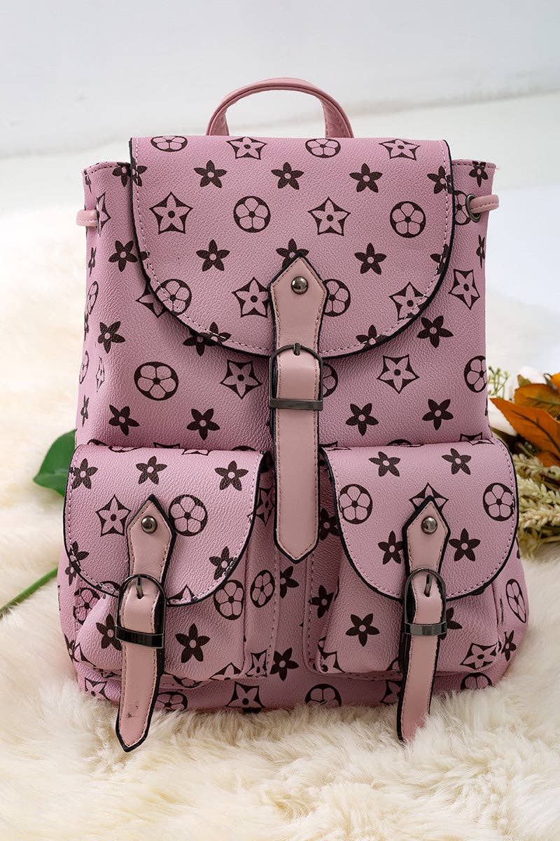 Pink Girls Pleather Mini Backpack | Stylish Mini Diaper Bag for Kids & Tweens