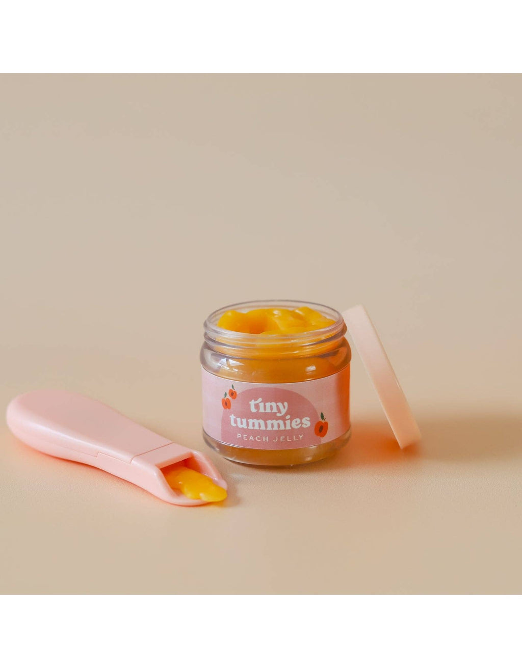 Tiny Tummies Peach Jelly Jar & Magic Spoon | Doll Feeding Playset for Reborn & Silicone Dolls