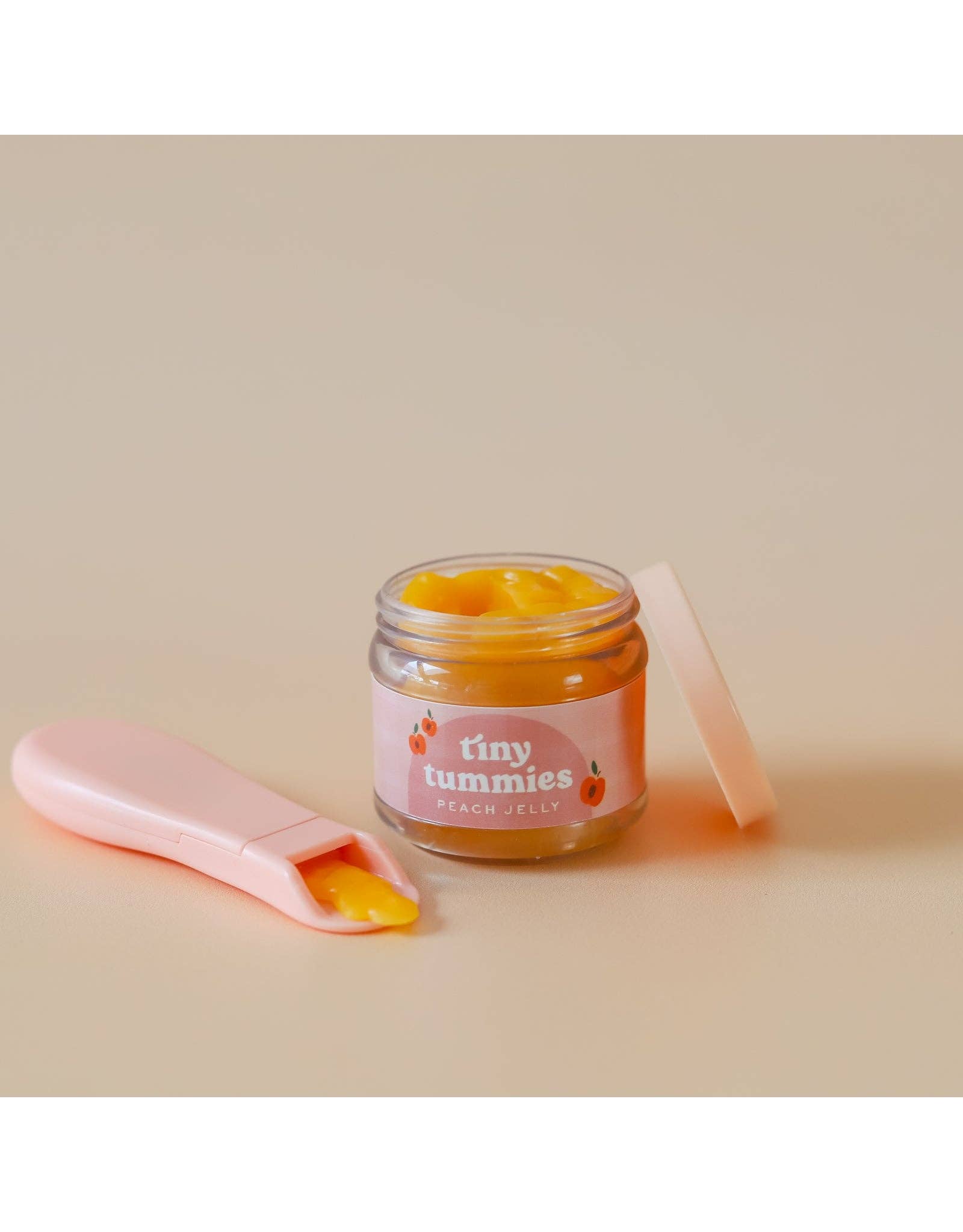Tiny Tummies Peach Jelly Jar & Magic Spoon | Doll Feeding Playset for Reborn & Silicone Dolls