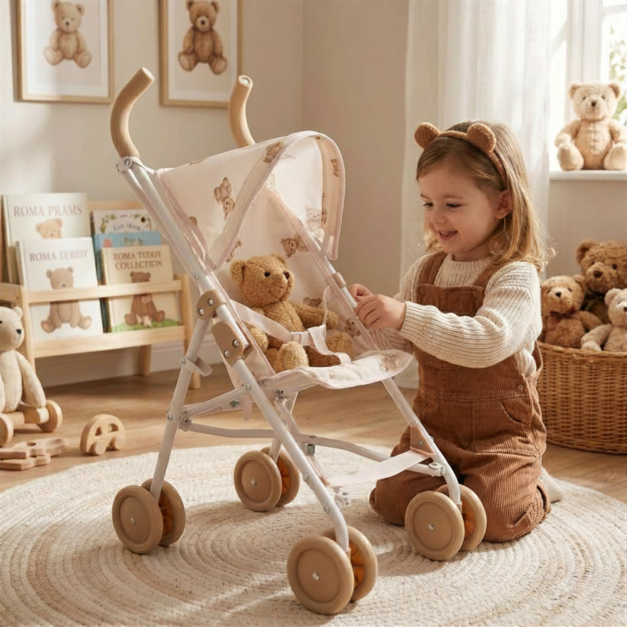 Roma XL Umbrella Doll Buggy - Teddy Bear Collection
