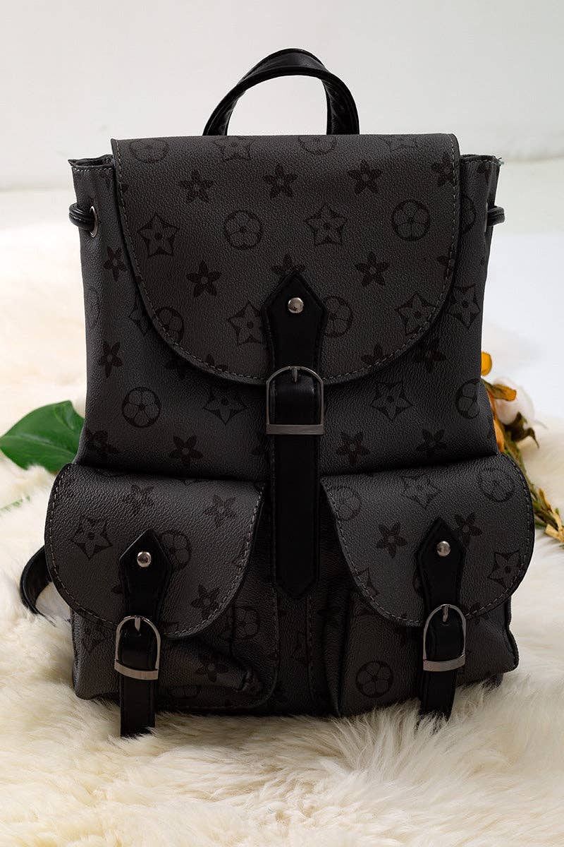 Khaki Girls Pleather Mini Backpack | Stylish Mini Diaper Bag for Kids & Tweens
