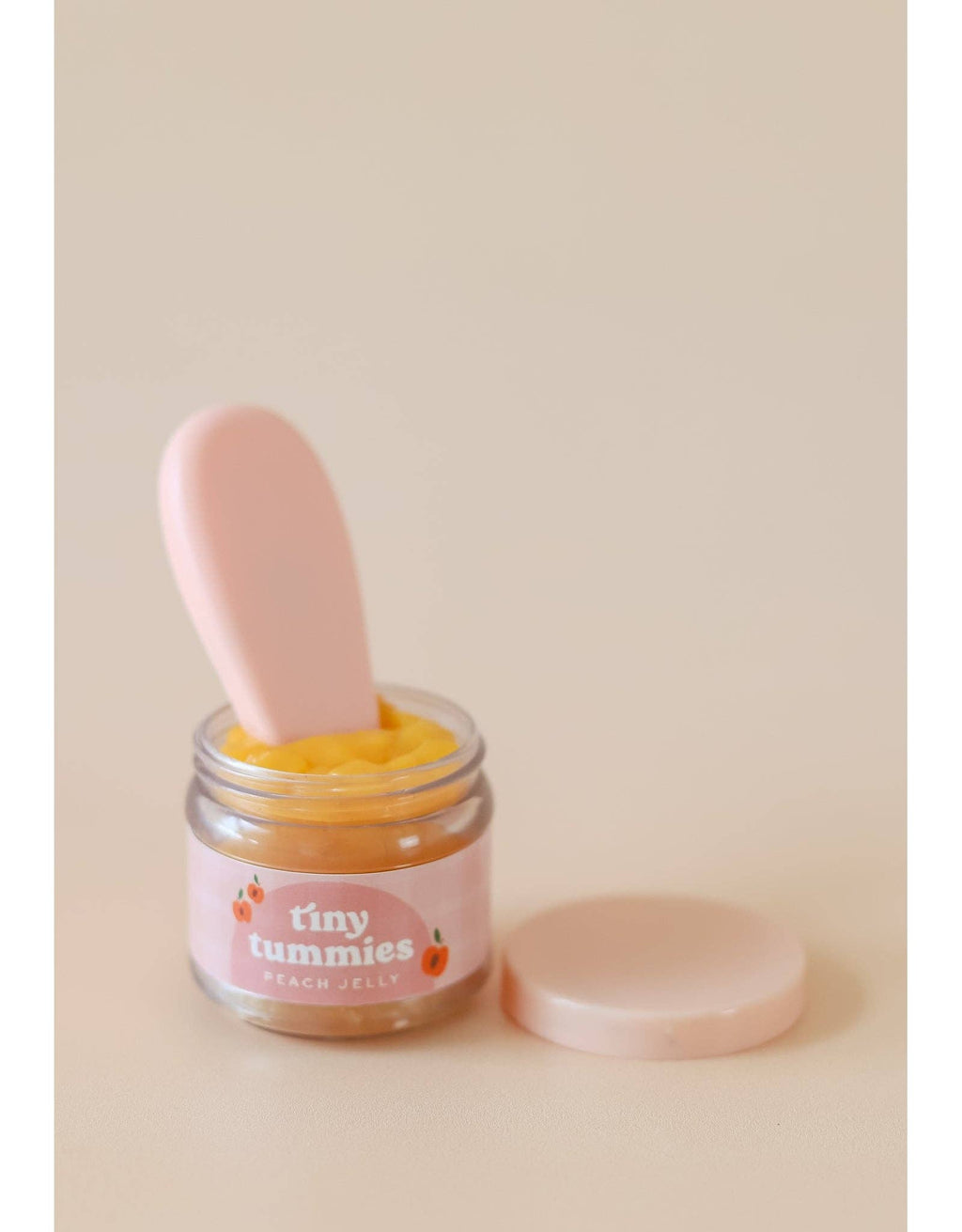 Tiny Tummies Peach Jelly Jar & Magic Spoon | Doll Feeding Playset for Reborn & Silicone Dolls