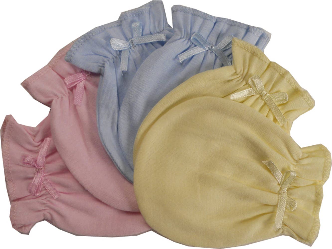 Yellow Baby Mittens | Soft 100% Cotton No-Scratch Infant Mittens for Newborns & Reborn Dolls