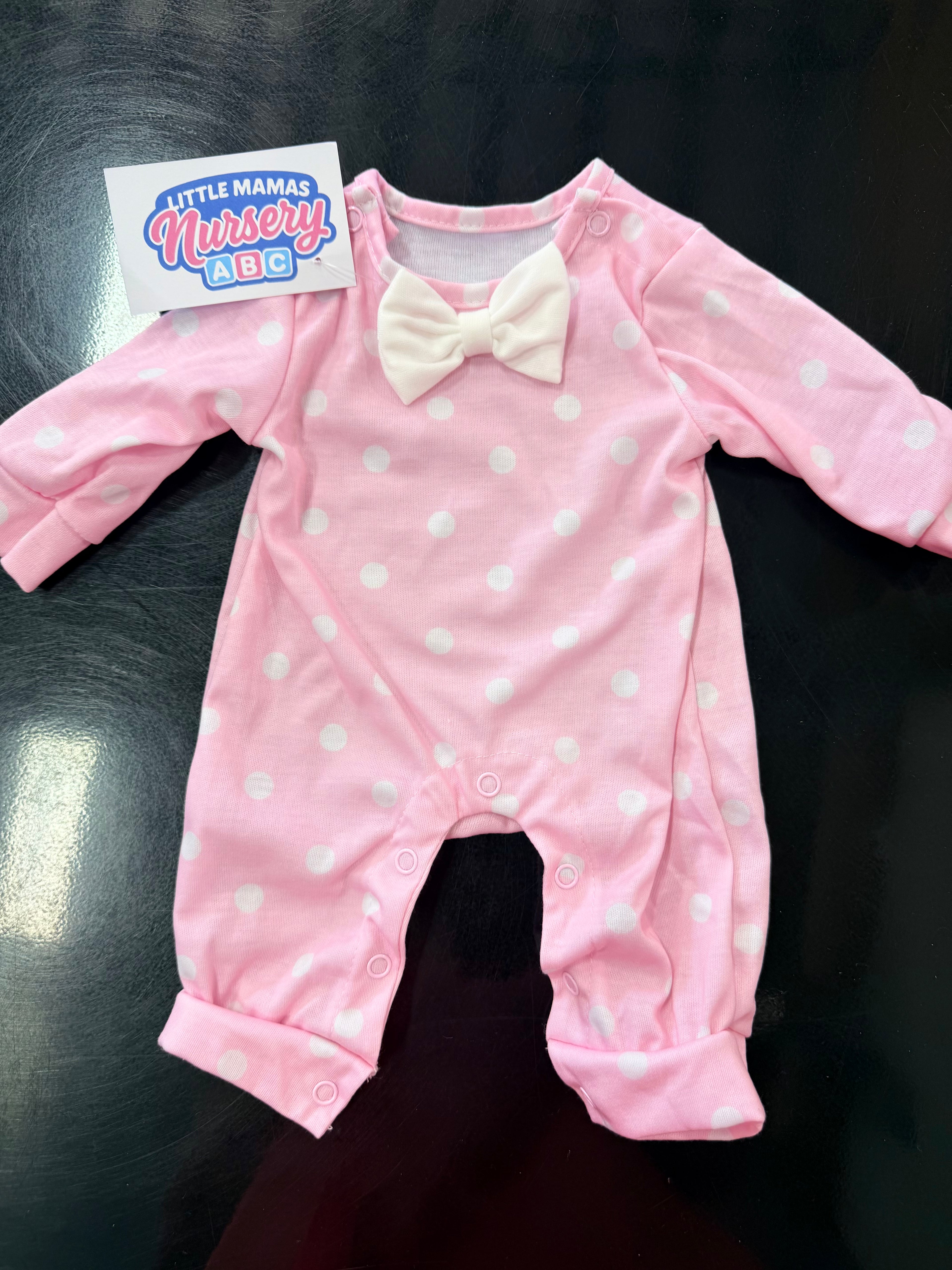 Pink Polka Dot Sleeper with Bow Front