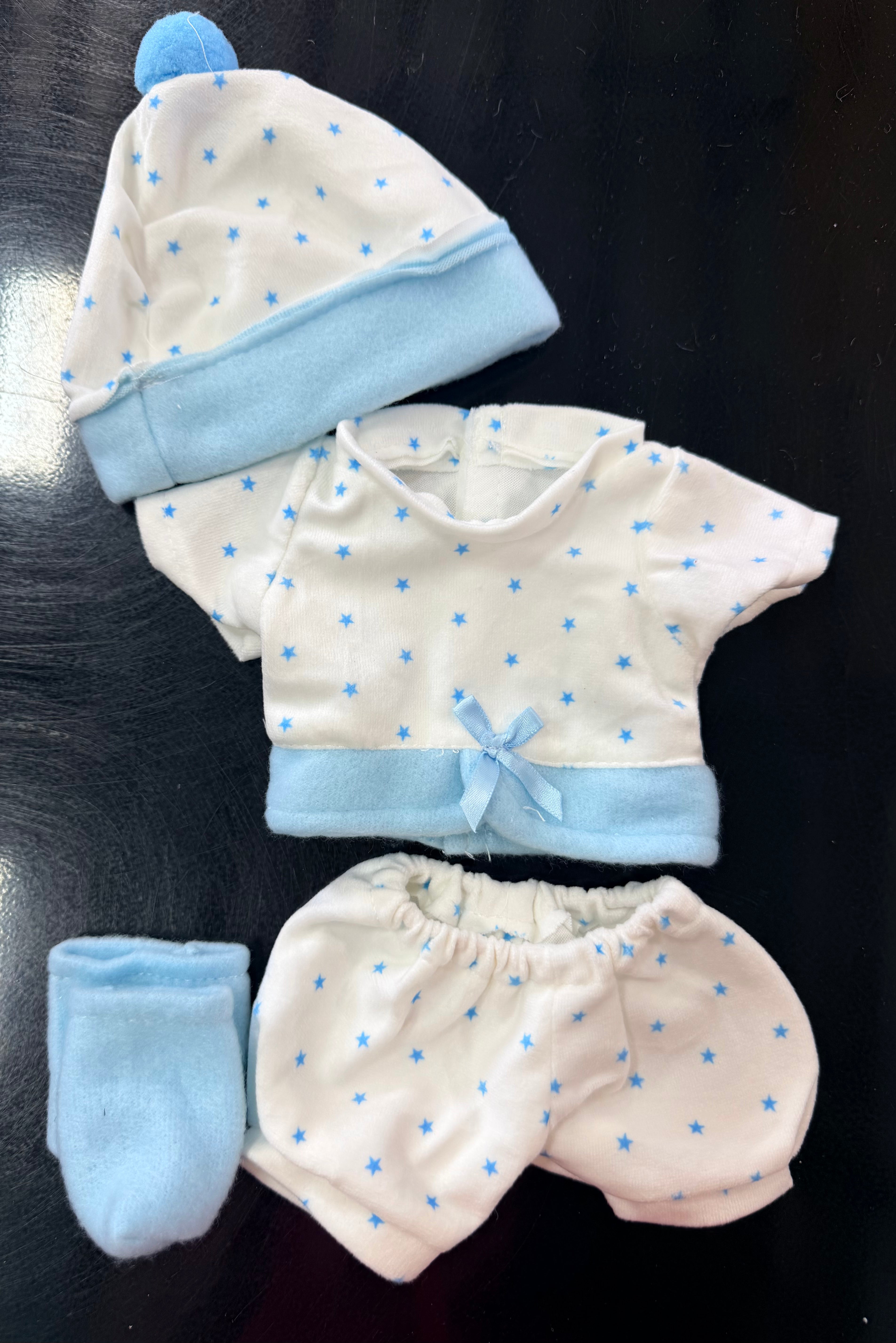 4-Piece Velvet Top, Bloomers, Hat & Booties Set