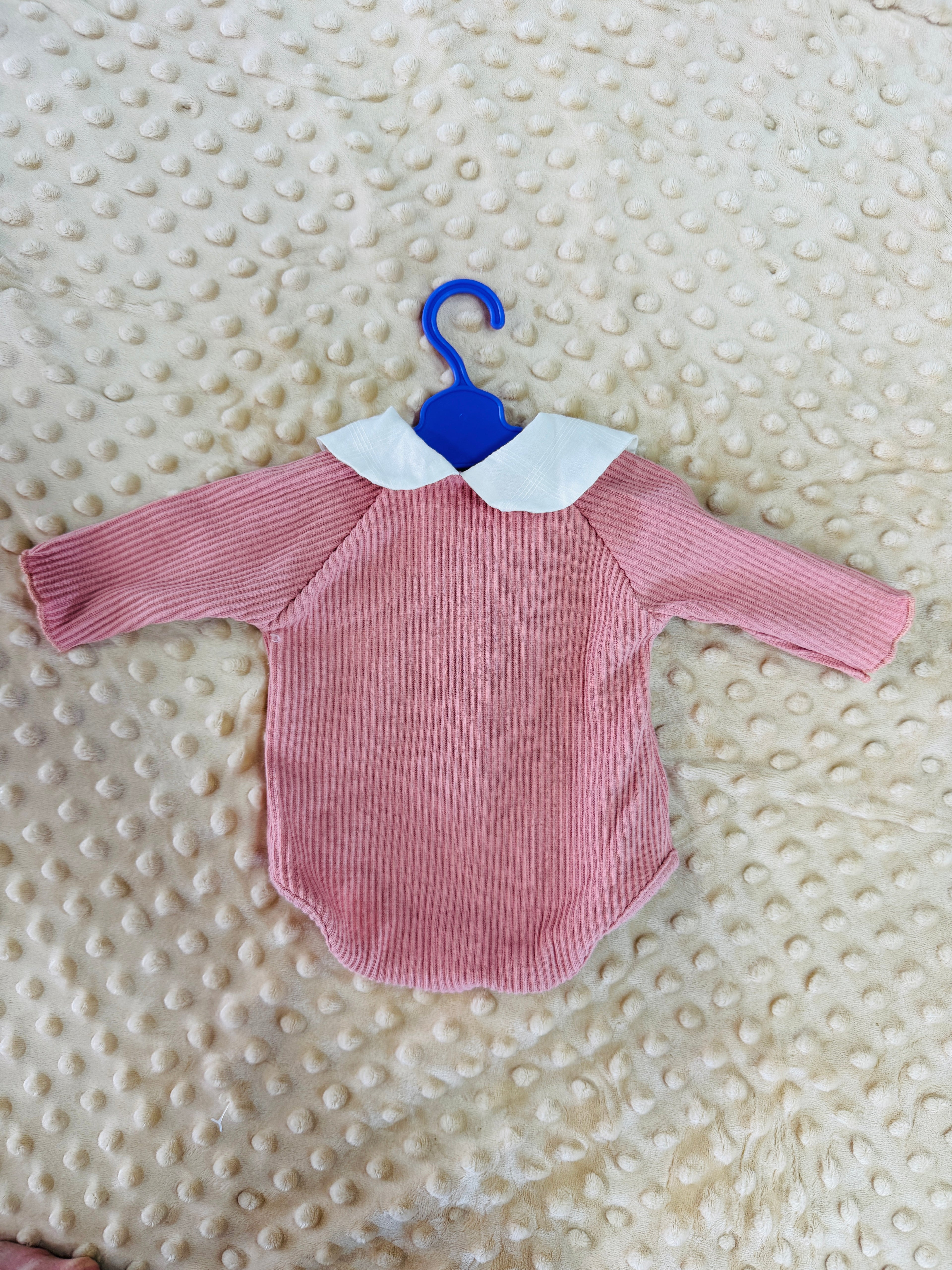 Pink Jumper with White Collar – Full Size Silicone Baby Doll Outfit