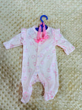 Pink Bow Onesie & Hair Bow Set – Full Size 14–16" Silicone Baby Doll Outfit