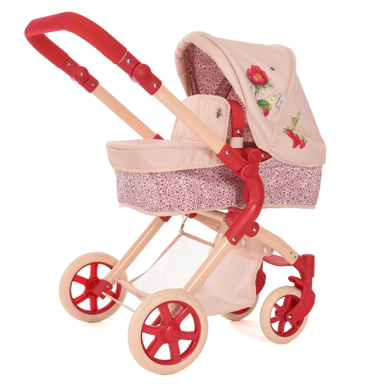 Roma Flora Bundle – Single Doll Pram & Bedside Crib Set