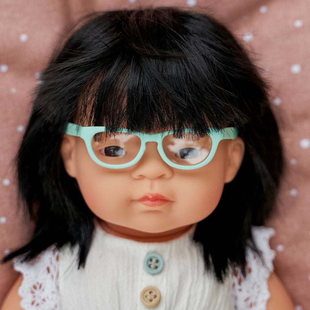 Turquoise Doll Glasses | Realistic Eyeglasses Accessory for 15"+ Reborn & Baby Dolls