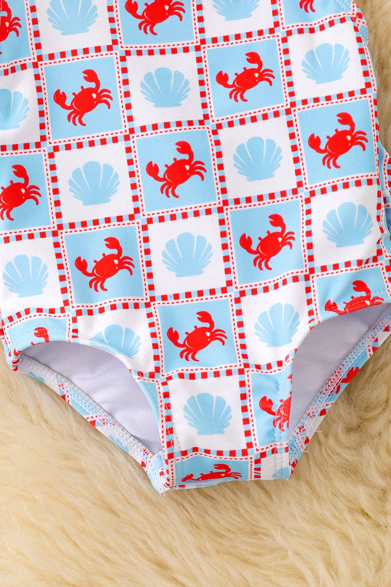 Crab Print Doll Swimsuit | Fits Full Size Silicone & Reborn Babies