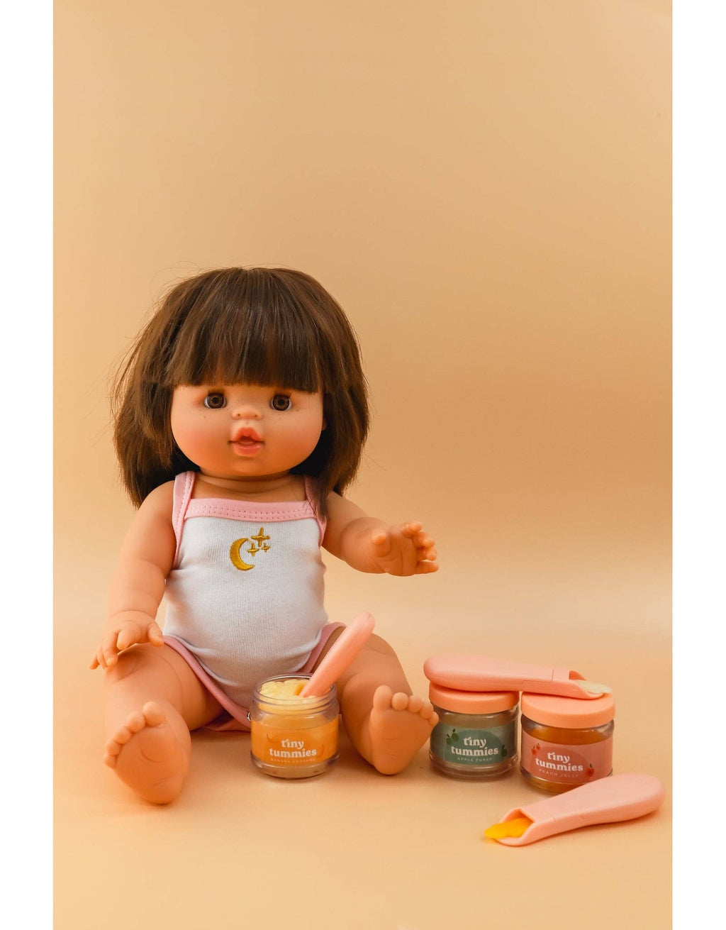 Tiny Tummies Banana Jelly Jar & Magic Spoon | Doll Feeding Playset for Reborn & Silicone Dolls