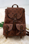 Khaki Girls Pleather Mini Backpack | Stylish Mini Diaper Bag for Kids & Tweens
