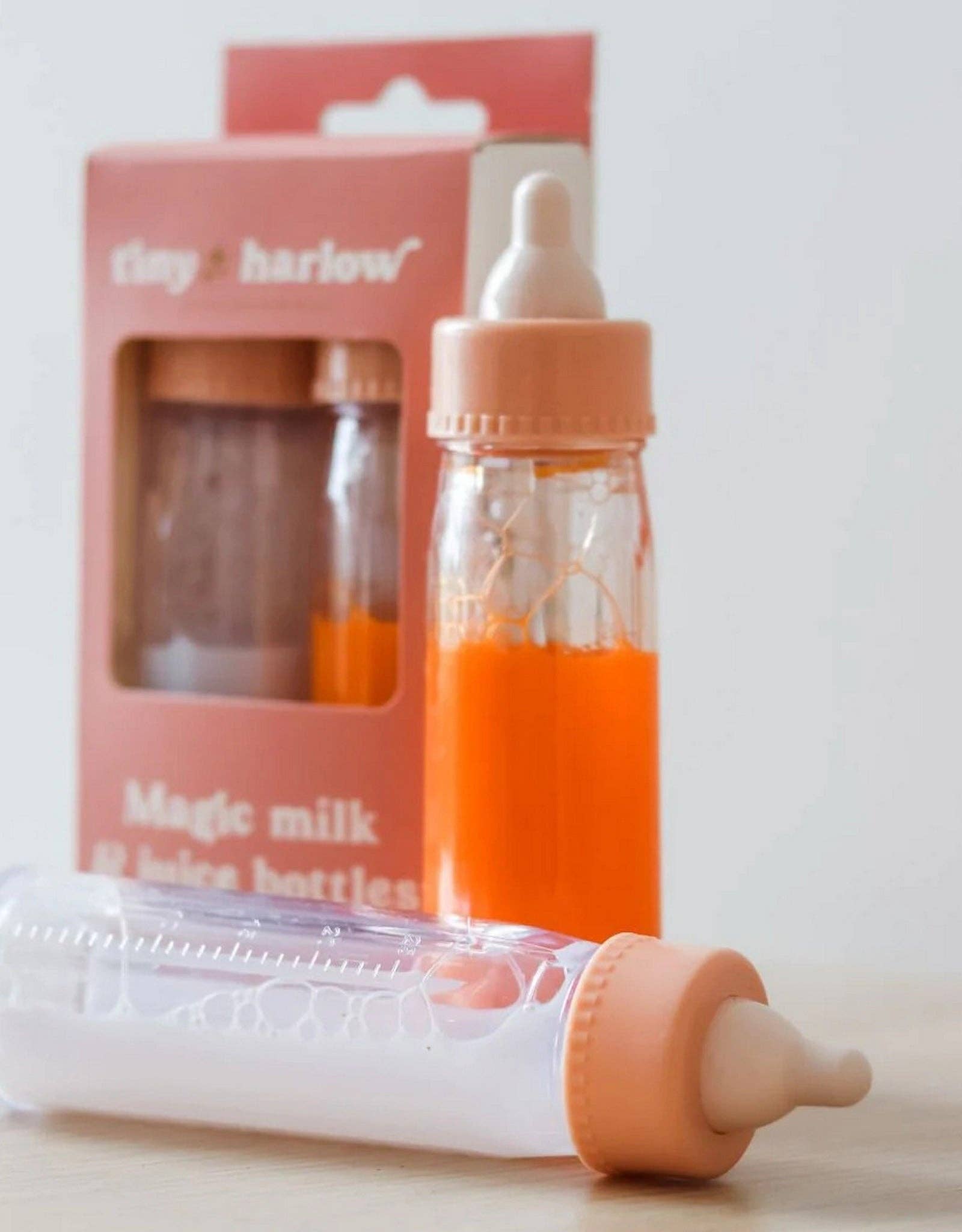 Tiny Tummies Magic Milk & Juice Bottle Set | Doll Feeding Bottles for Reborn & Silicone Dolls