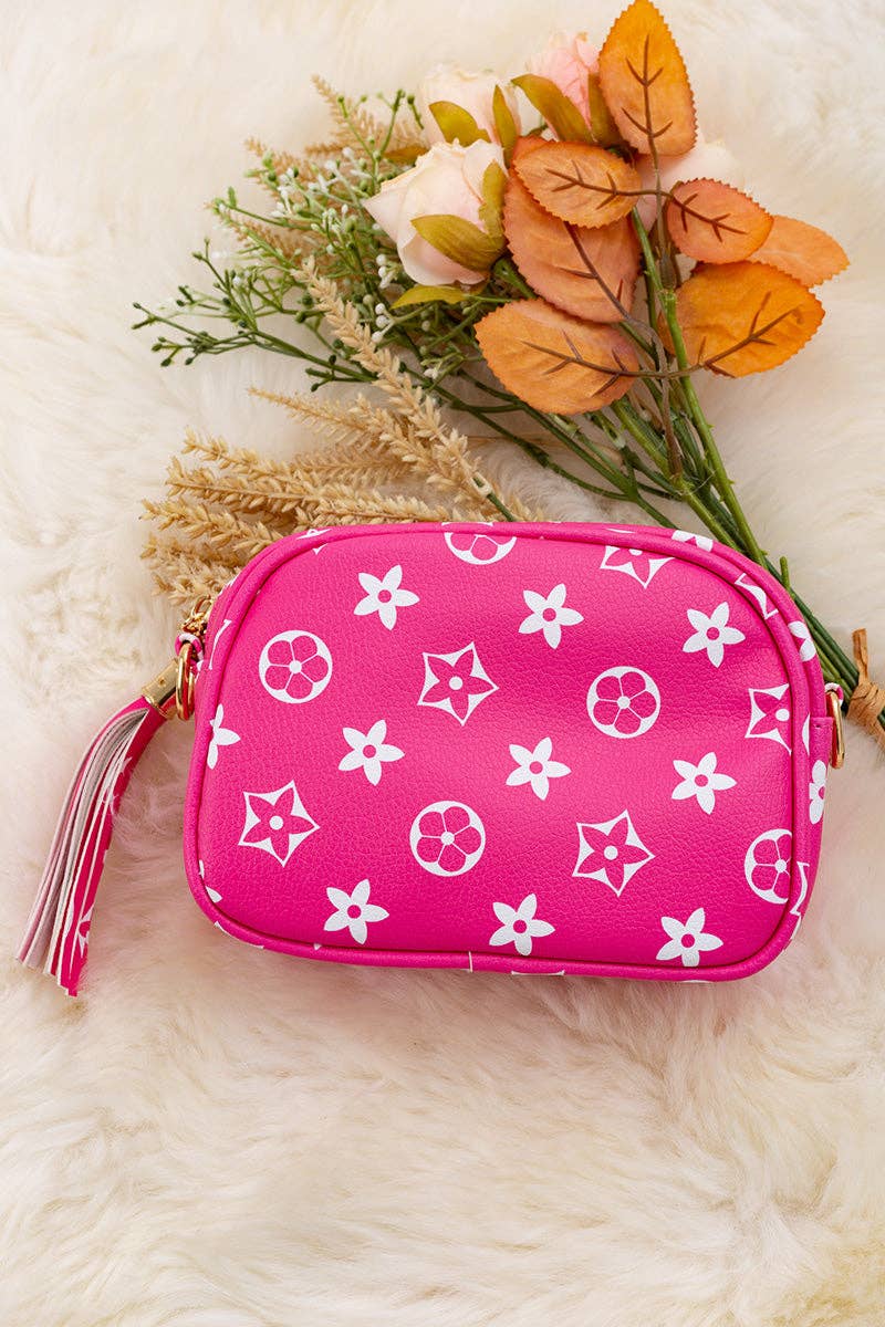 Fuchsia Star Mini Purse | Wide Strap Crossbody Bag for Girls & Tweens