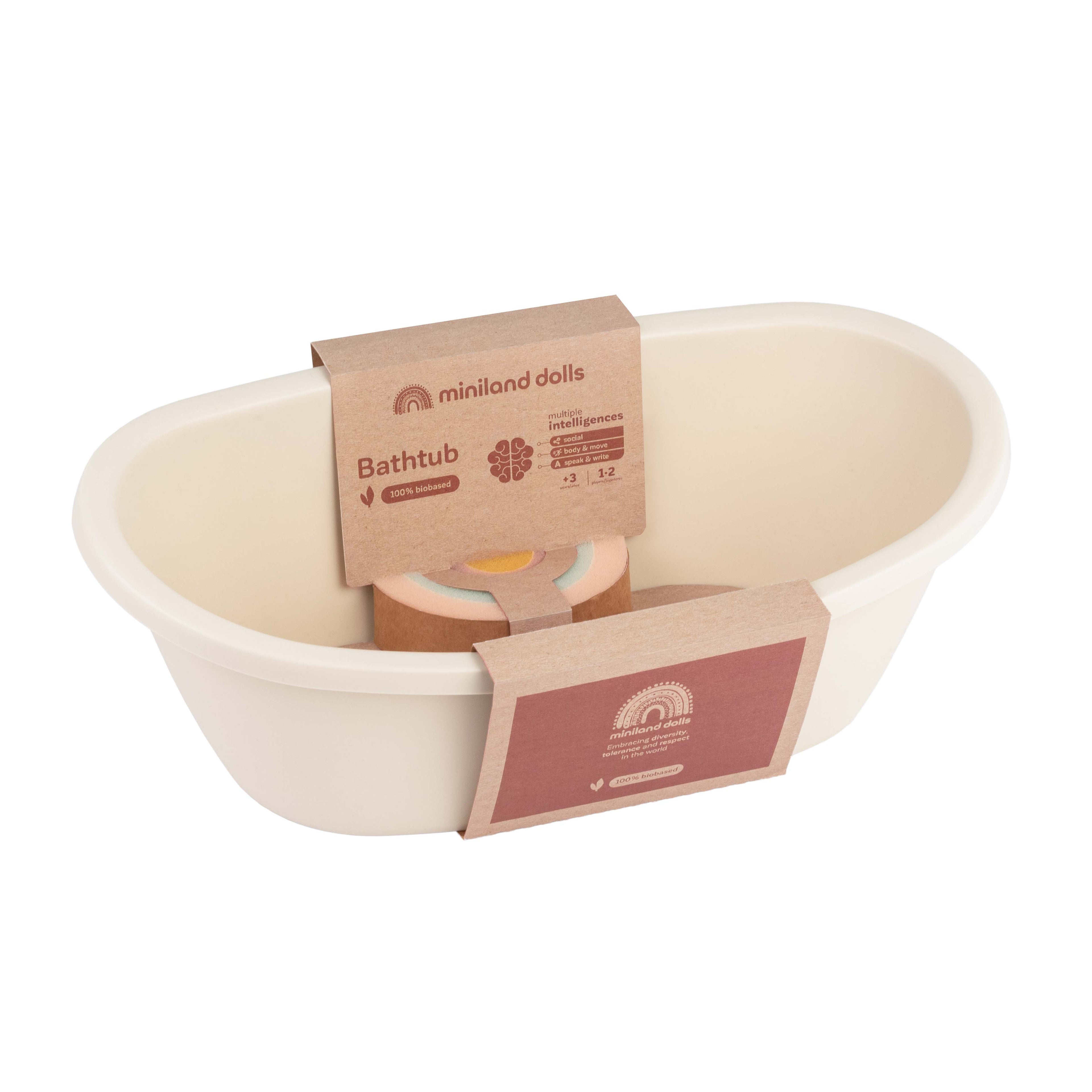 Reborn Doll Bathtub & Rainbow Sponge Set | Eco-Friendly Bioplastic Baby Doll Bath Tub for Dolls Up to 20"