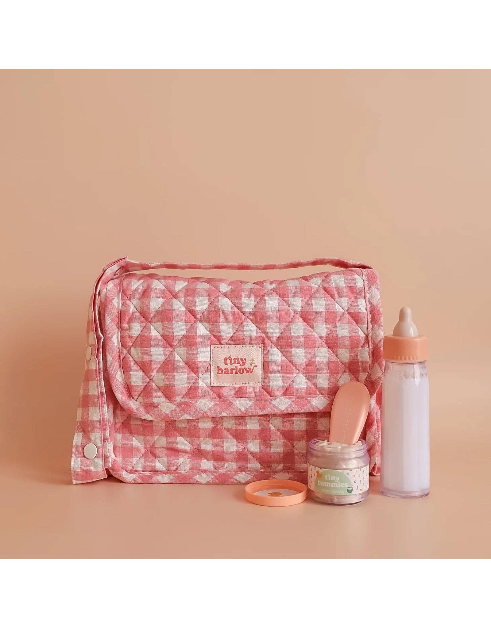 Tiny Harlow Tiny Nurturers Doll Care Gift Set - Pink Gingham | Reborn & Silicone Doll Accessories