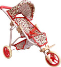 NYDC Floral Doll Jogging Stroller | Reborn & Silicone Doll Pram with Canopy