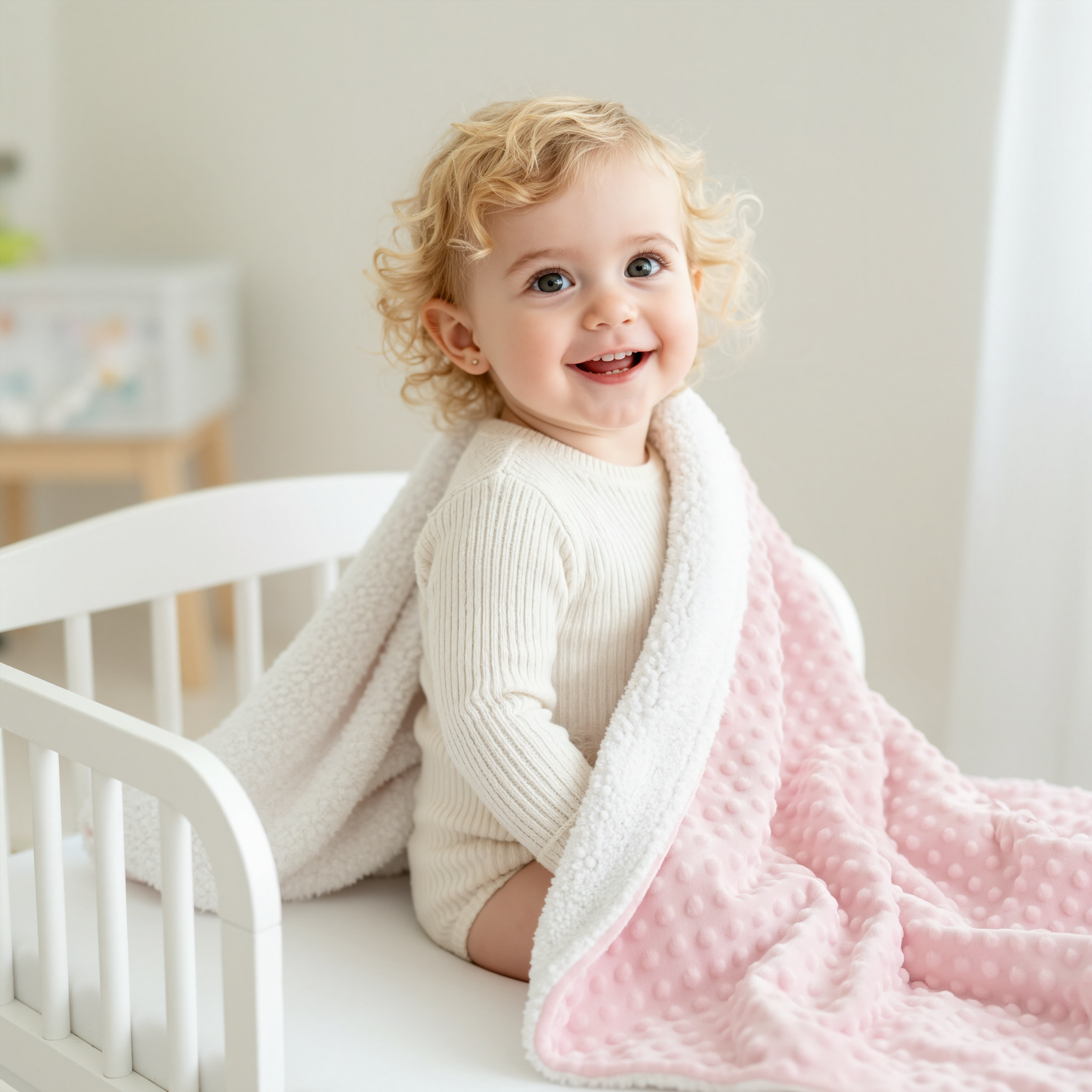 Pink Sleepy Bear Baby Blanket & Neck Pillow Set