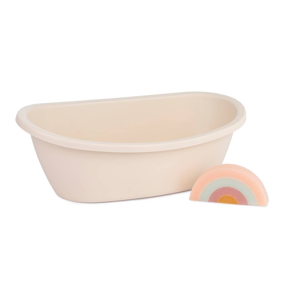 Reborn Doll Bathtub & Rainbow Sponge Set | Eco-Friendly Bioplastic Baby Doll Bath Tub for Dolls Up to 20"
