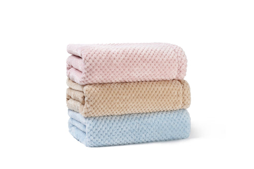 Beige Baby Blanket with Bear Plush Toy