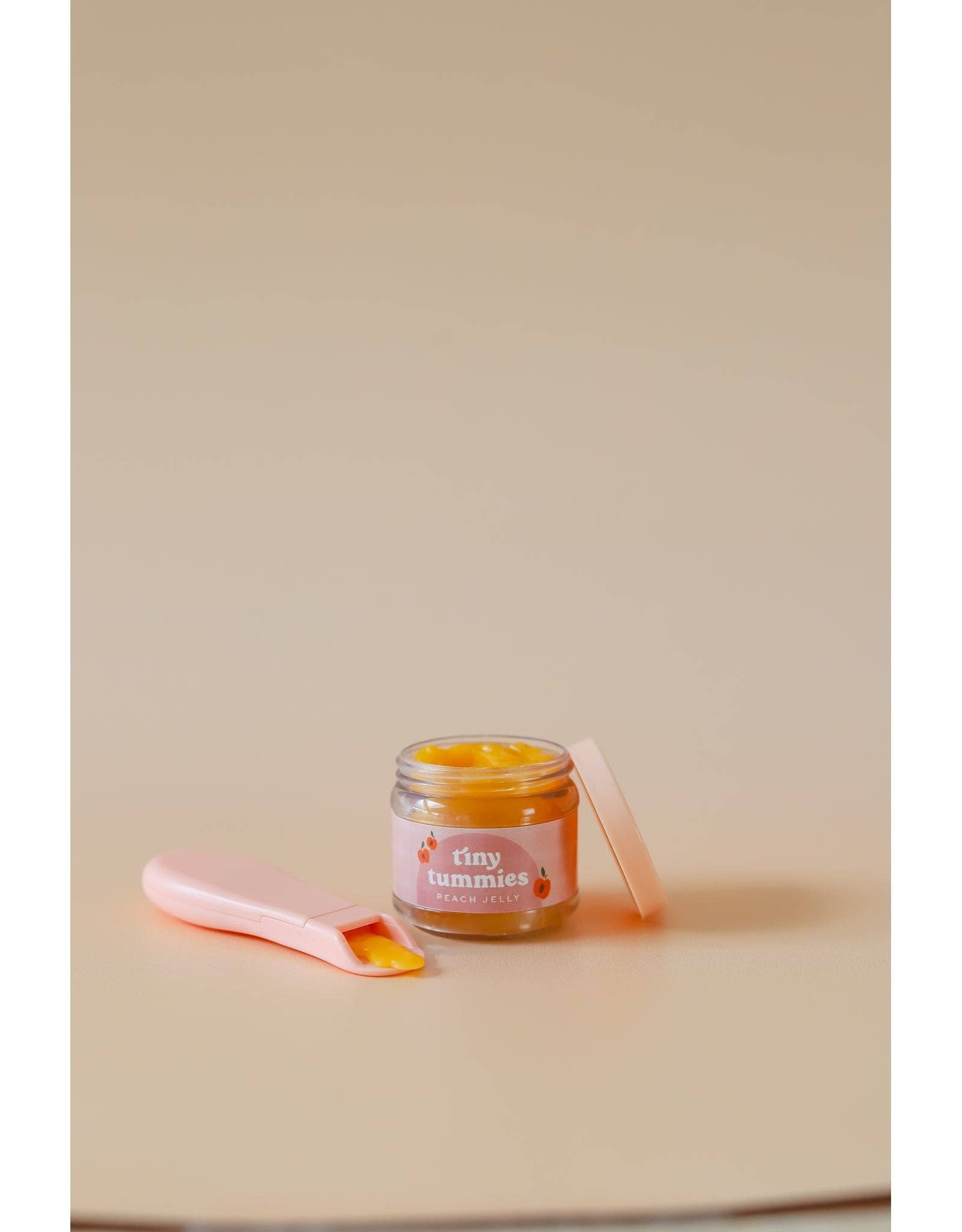 Tiny Tummies Peach Jelly Jar & Magic Spoon | Doll Feeding Playset for Reborn & Silicone Dolls