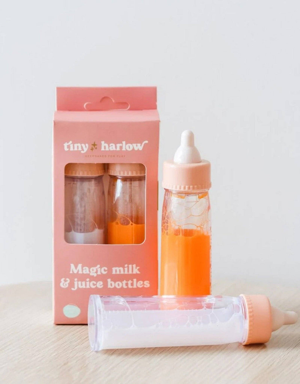 Tiny Tummies Magic Milk & Juice Bottle Set | Doll Feeding Bottles for Reborn & Silicone Dolls