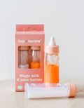 Tiny Tummies Magic Milk & Juice Bottle Set | Doll Feeding Bottles for Reborn & Silicone Dolls