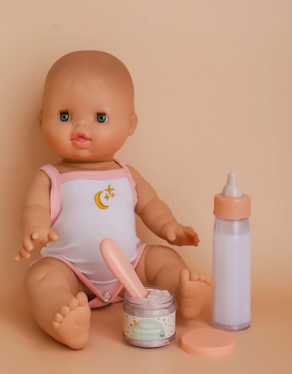 Tiny Tummies Baby Cereal & Magic Milk Bottle Set | Doll Feeding Gift Set for Reborn & Silicone Dolls