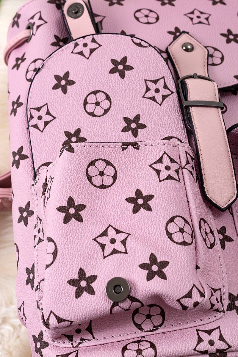 Khaki Girls Pleather Mini Backpack | Stylish Mini Diaper Bag for Kids & Tweens
