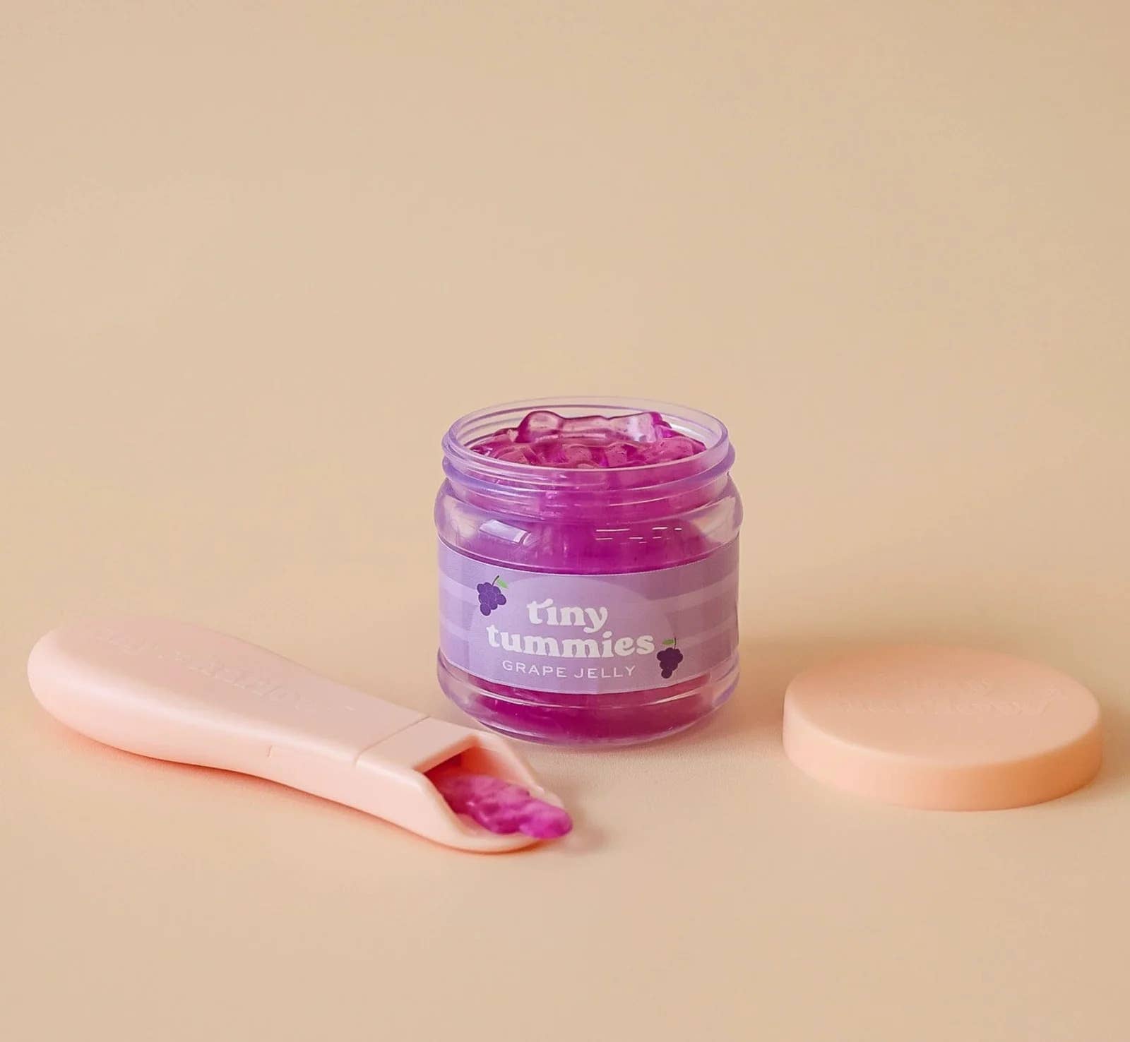 Tiny Tummies Grape Jelly Jar & Magic Spoon | Doll Feeding Playset for Reborn & Silicone Dolls