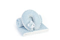 Blue Sleepy Bear Baby Blanket & Neck Pillow Set