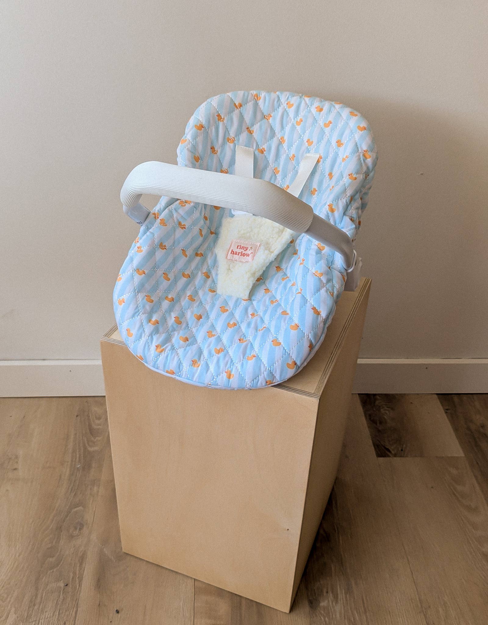 Tiny Harlow Doll Car Seat Capsule - Blue Ducky | Reborn & Silicone Doll Carrier