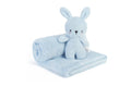 Blue Baby Blanket with Bunny Plush Toy